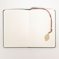 Cuaderno de Intenciones - Pantalla LCD de limpieza - Efecto cuero verde - Hoja de latón - 80 hojas