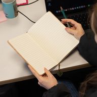 Cuaderno de intenciones A5 - Pantalla LCD borrable - Efecto cuero naranja - 80 hojas