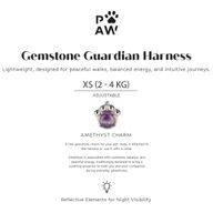 PAW - XS (2-4 kg) Arnés de paso para perros Guardian con malla reflectante - Lavanda - Colgante de amatista