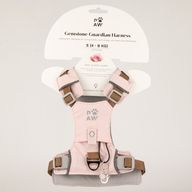 PAW - S (4-8 kg) Arnés de paso para perros Guardian con malla reflectante - Rosa suave - Colgante de cuarzo rosa