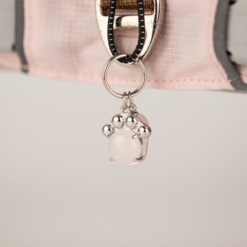 PAW - S (4-8 kg) Arnés de paso para perros Guardian con malla reflectante - Rosa suave - Colgante de cuarzo rosa