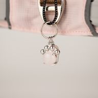 PAW - S (4-8 kg) Arnés de paso para perros Guardian con malla reflectante - Rosa suave - Colgante de cuarzo rosa