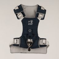 PAW - S (4-8 kg) Arnés de paso para perros Guardian con malla reflectante - Gris roca - Colgante de obsidiana negra
