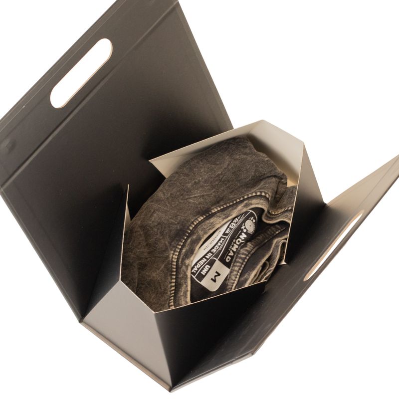 Caja de regalo plegable - Caja manual (20 x 10 x 20 cm) - Negro