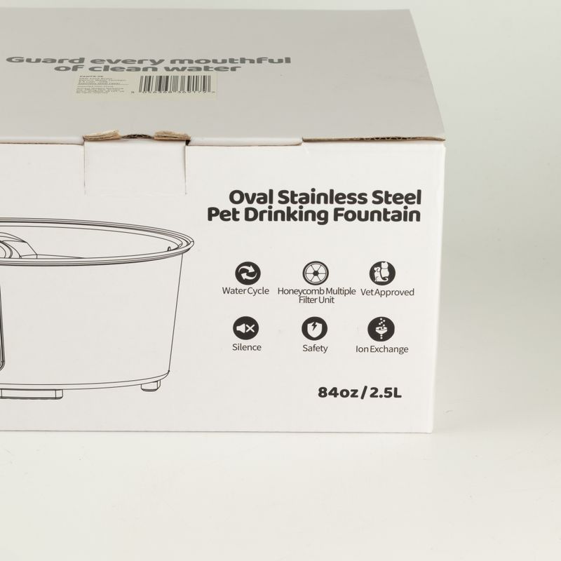Tazones para comida PAW - Fuente de agua eléctrica de 2.5 litros - USB - acero inoxidable (304)