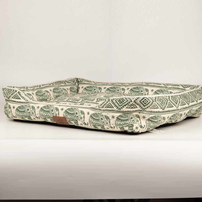 Cama para patitas - Elefante afortunado - Verde - 60x50x14 cm