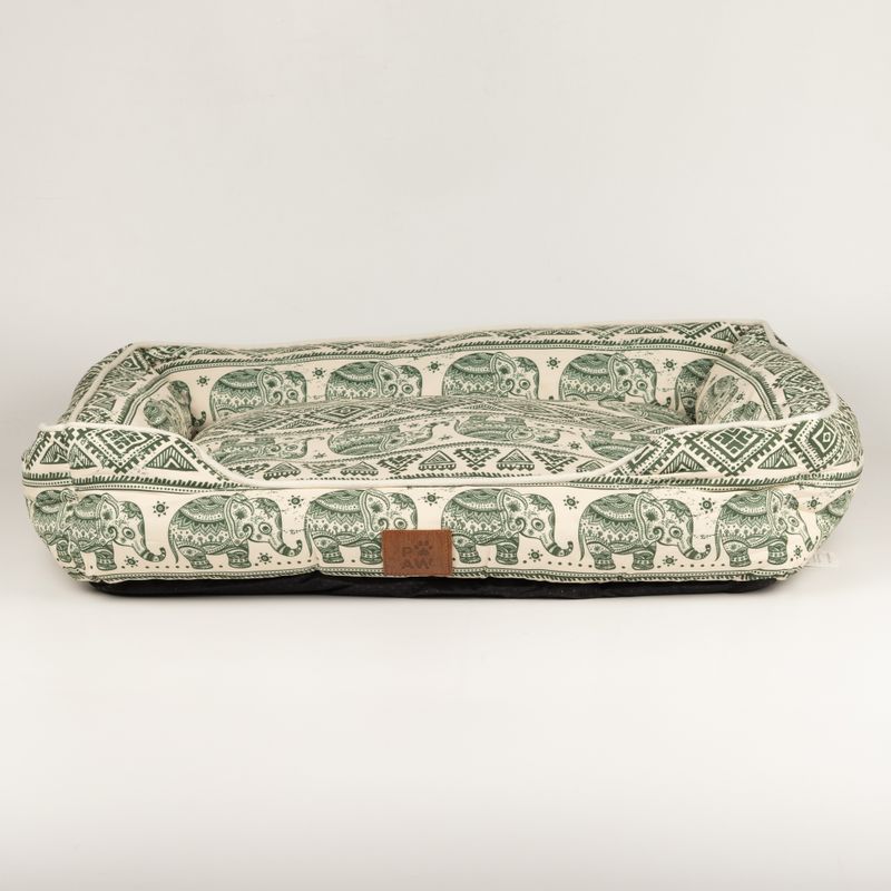 Cama para patitas - Elefante afortunado - Verde - 60x50x14 cm