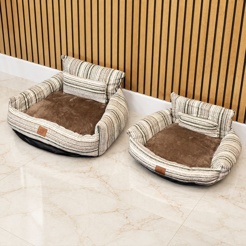 Paw Bed - Sofá Mediano - Rayas Marrones - 60x60x28cm