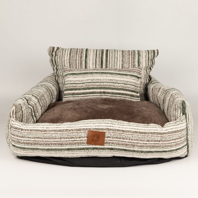 Paw Bed - Sofá Mediano - Rayas Marrones - 60x60x28cm