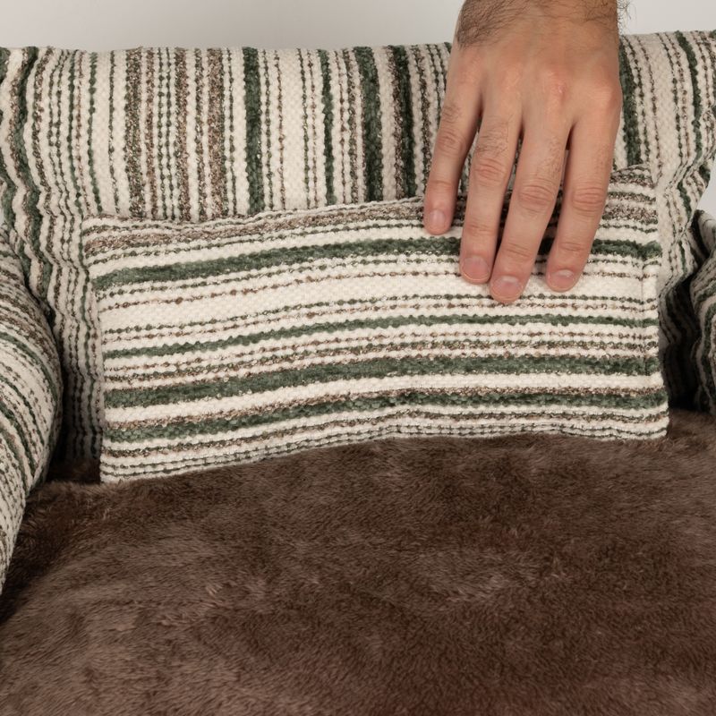 Paw Bed - Sofá Mediano - Rayas Marrones - 60x60x28cm