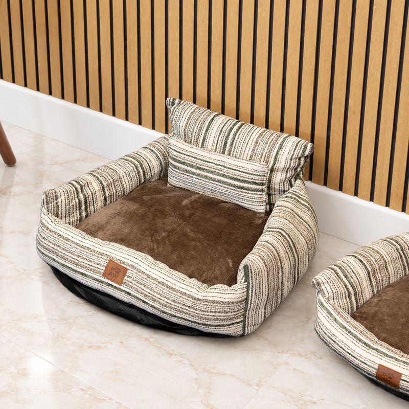 Paw Bed - Sofá Mediano - Rayas Marrones - 60x60x28cm