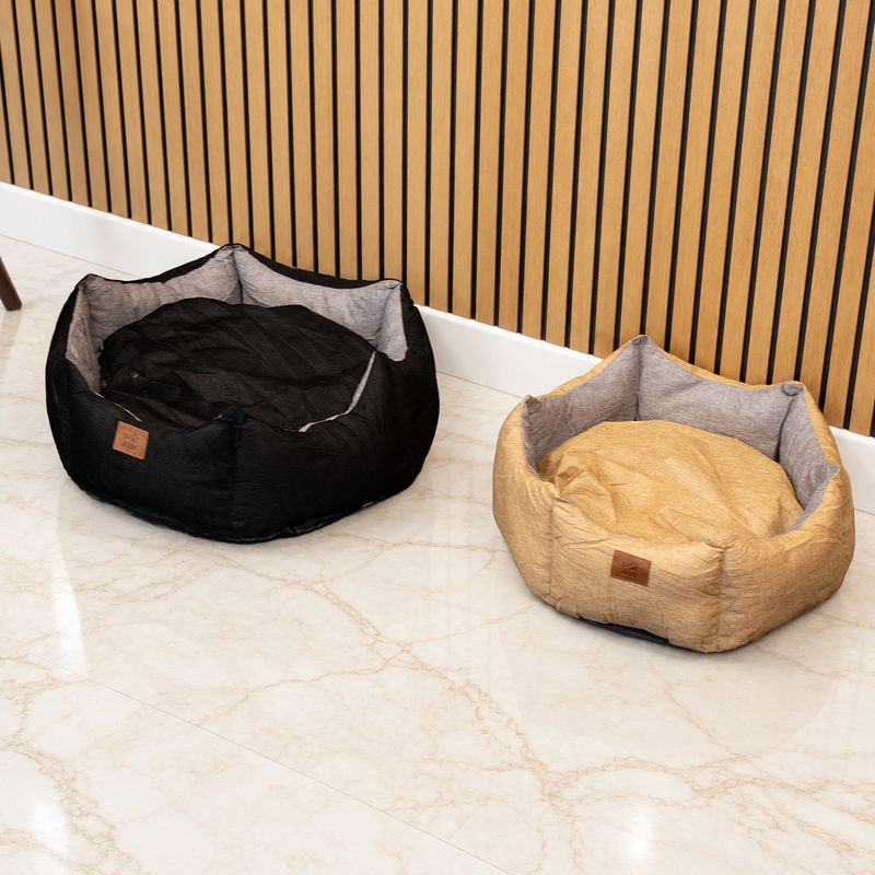 Cama para patitas - Mediano Corona Real - Arena y Gris - 50x50x26 cm