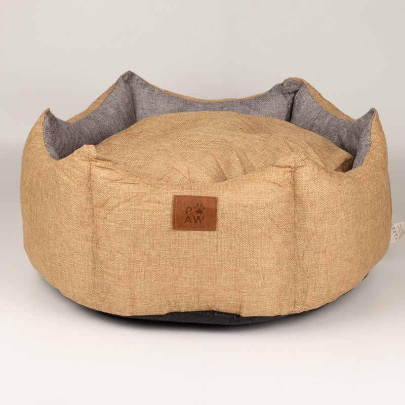 Cama para patitas - Mediano Corona Real - Arena y Gris - 50x50x26 cm