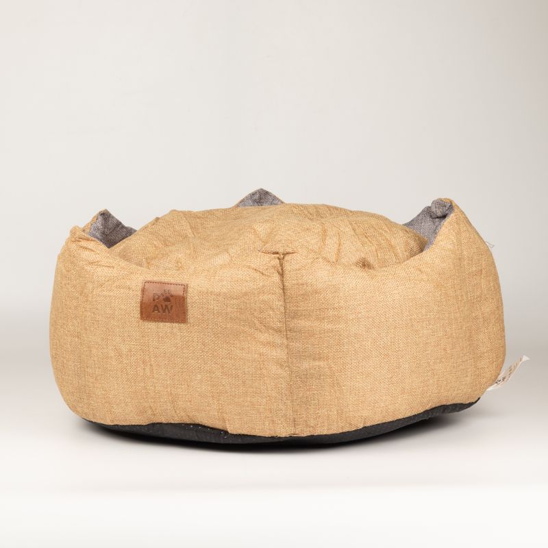 Cama para patitas - Mediano Corona Real - Arena y Gris - 50x50x26 cm