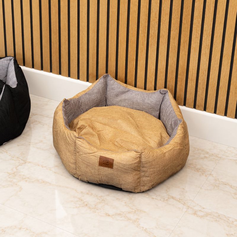Cama para patitas - Mediano Corona Real - Arena y Gris - 50x50x26 cm