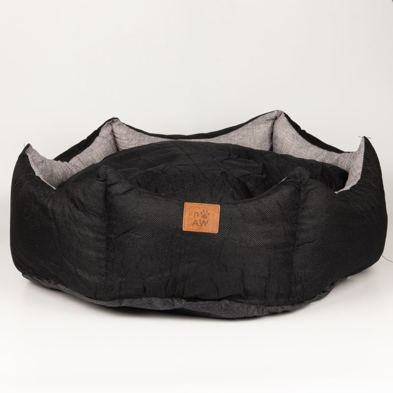 Cama de pata - Grande Corona Real - Negro y Gris - 50x50x26cm