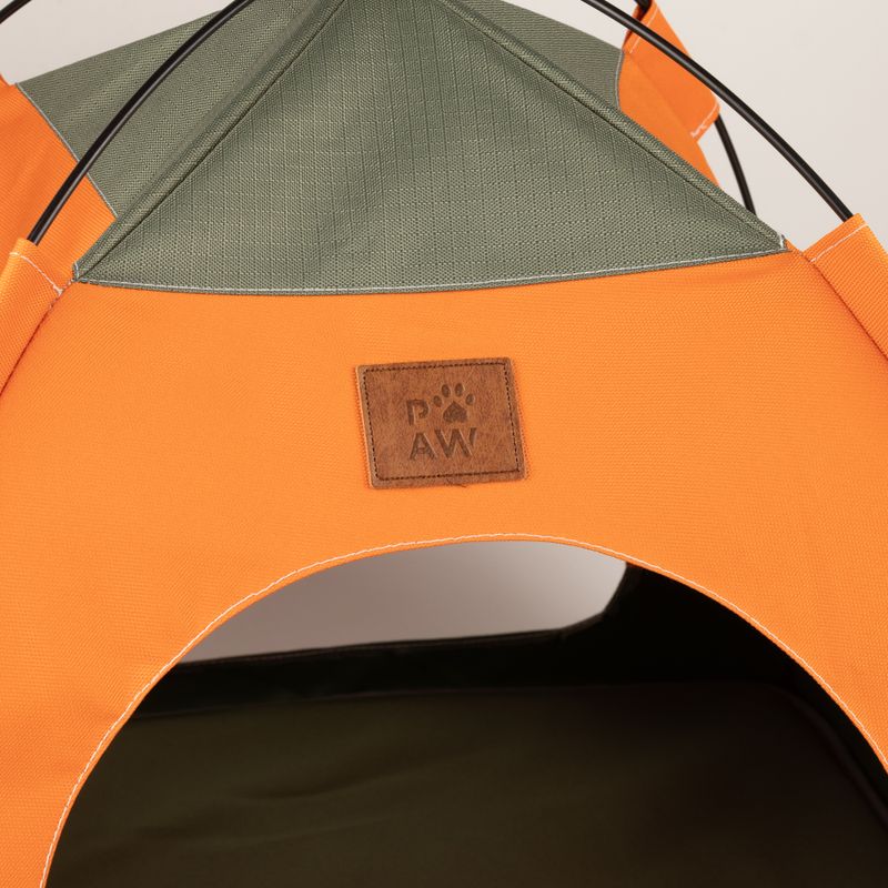 Cama para patitas - Tienda verde y naranja - 48 x 48 x 40 cm