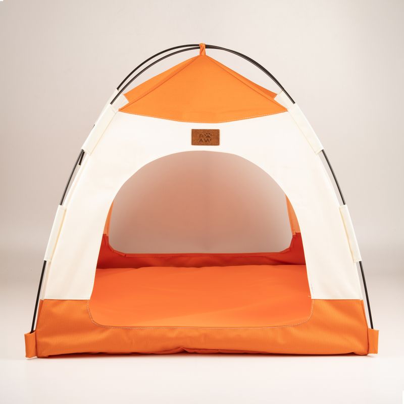 Cama para patas - Tienda beige y naranja - 58x58x48cm