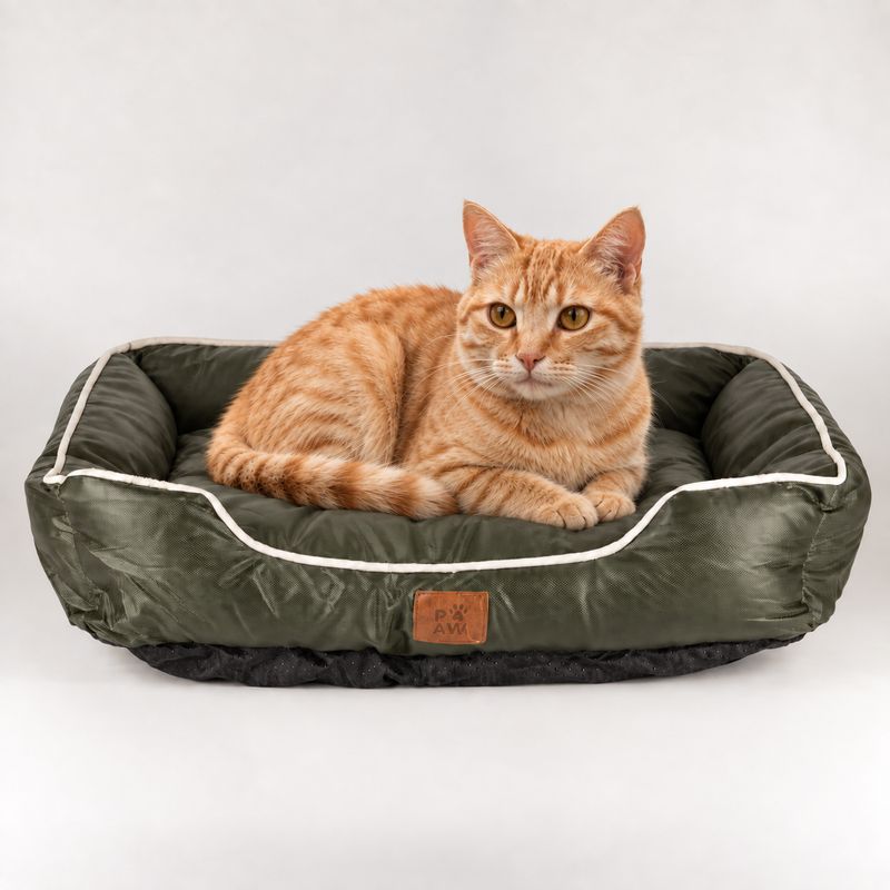 Cama para patas - Pequeña - Verde caqui - 60x50x15 cm