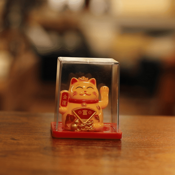 Mini Hucha Solar con forma de Gato - Amarilla