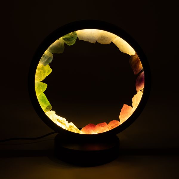 Lámpara de halo de gemas - 7 Chakras - 7 Gemas