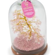 Jardín de cúpula con piedras preciosas - Cuarzo rosa y luces LED - 200 piedras