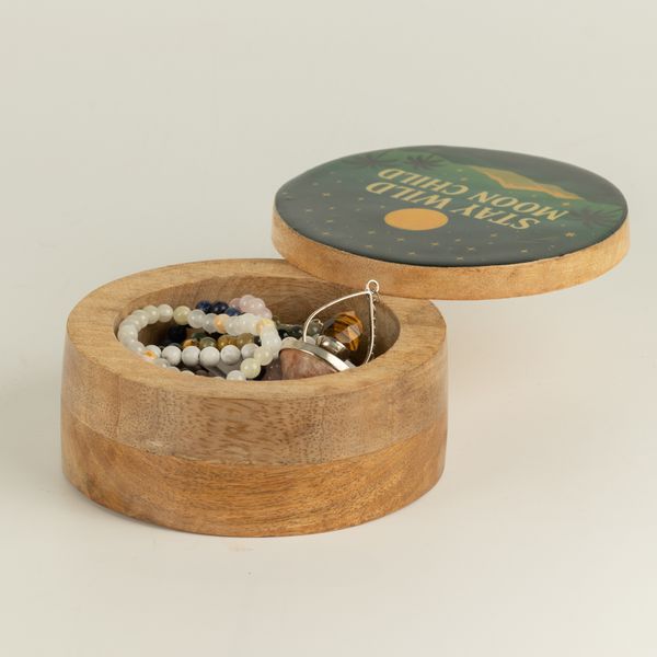Caja Redonda Esmaltada - Stay Wild Moon Child