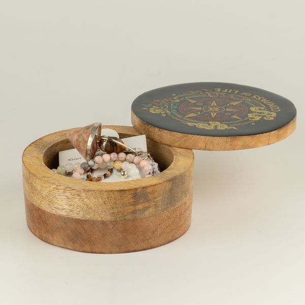 Caja Redonda Esmaltada - Compass of Life