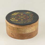 Caja redonda esmaltada - Brújula de la vida