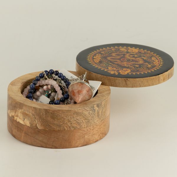 Caja Redonda Esmaltada - Dragon Yin Yang
