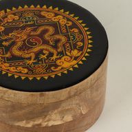 Caja redonda esmaltada - Dragón Yin Yang