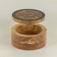 Caja redonda esmaltada - Dragón Yin Yang