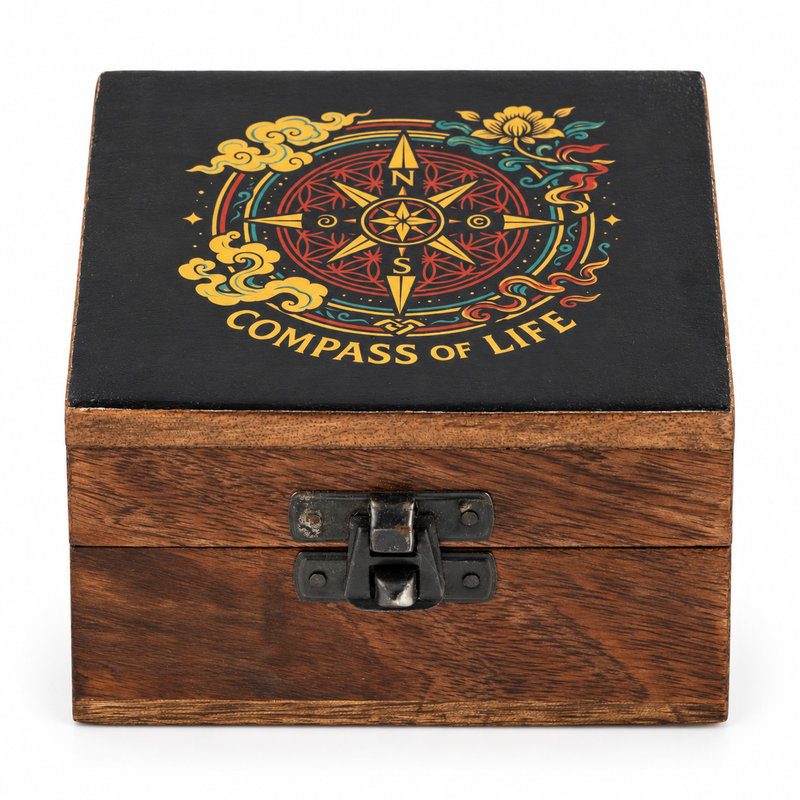 Caja pequeña esmaltada - Brújula de la vida
