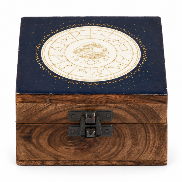 Caja de Madera Pequeña Esmaltada - Aquarius