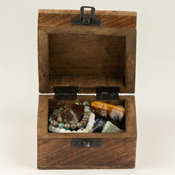Caja de Madera Pequeña Esmaltada - Pisces