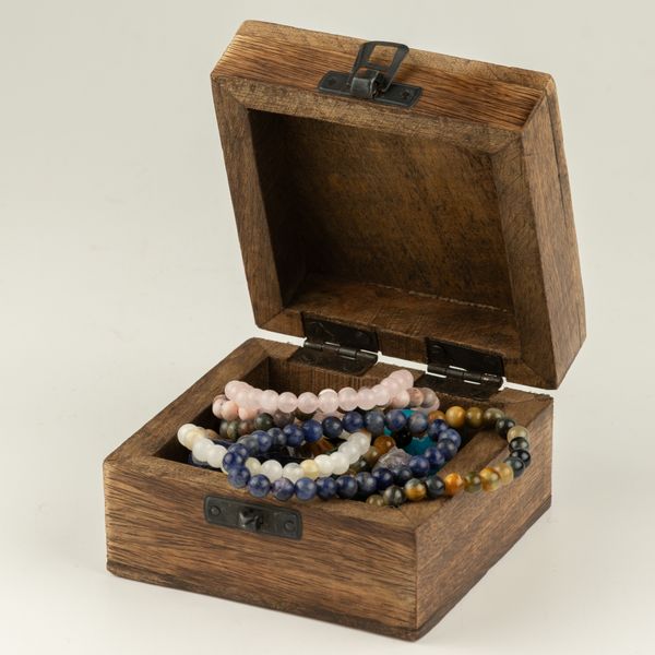Caja de Madera Pequeña Esmaltada - Aries