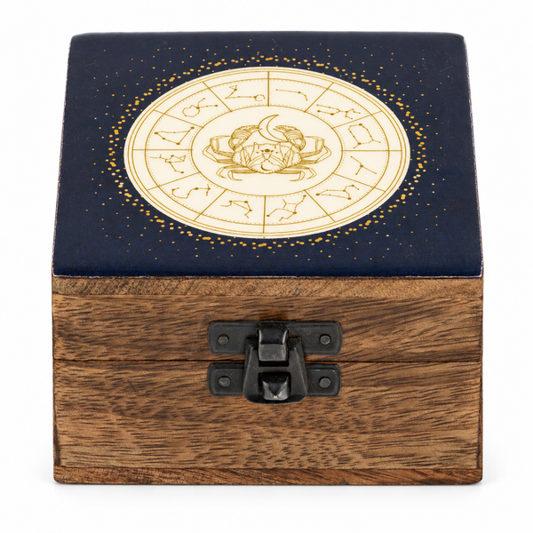 Caja de Madera Pequeña Esmaltada - Cancer