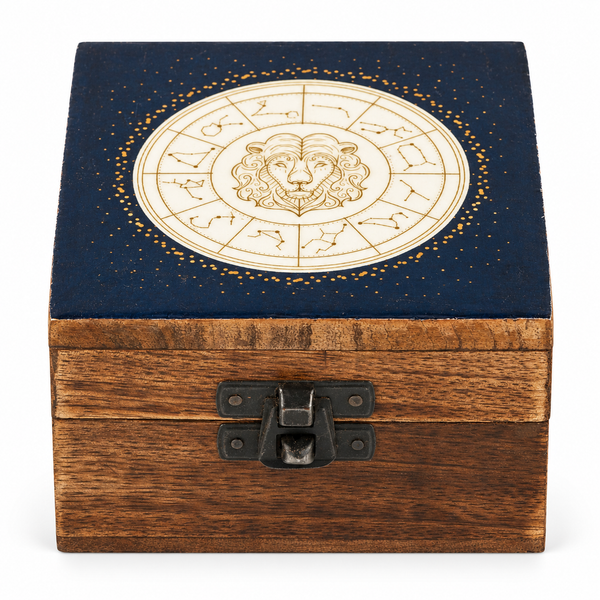 Caja de Madera Pequeña Esmaltada - Leo