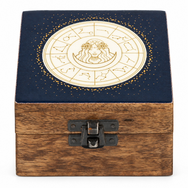 Caja de Madera Pequeña Esmaltada - Virgo