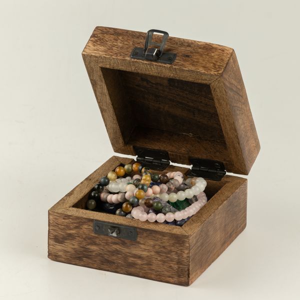 Caja de Madera Pequeña Esmaltada - Virgo