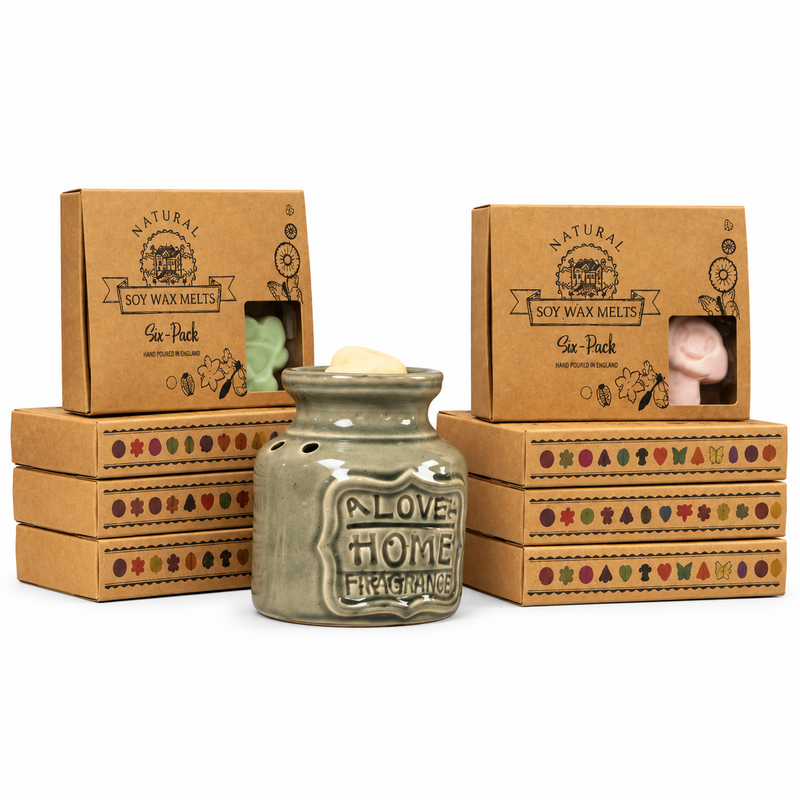 Pack de inicio de fundentes de cera de soja natural con expositor de 4 niveles