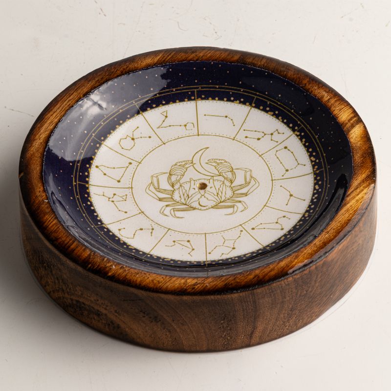 Mini cuenco y porta incienso signo del zodiaco - Cáncer