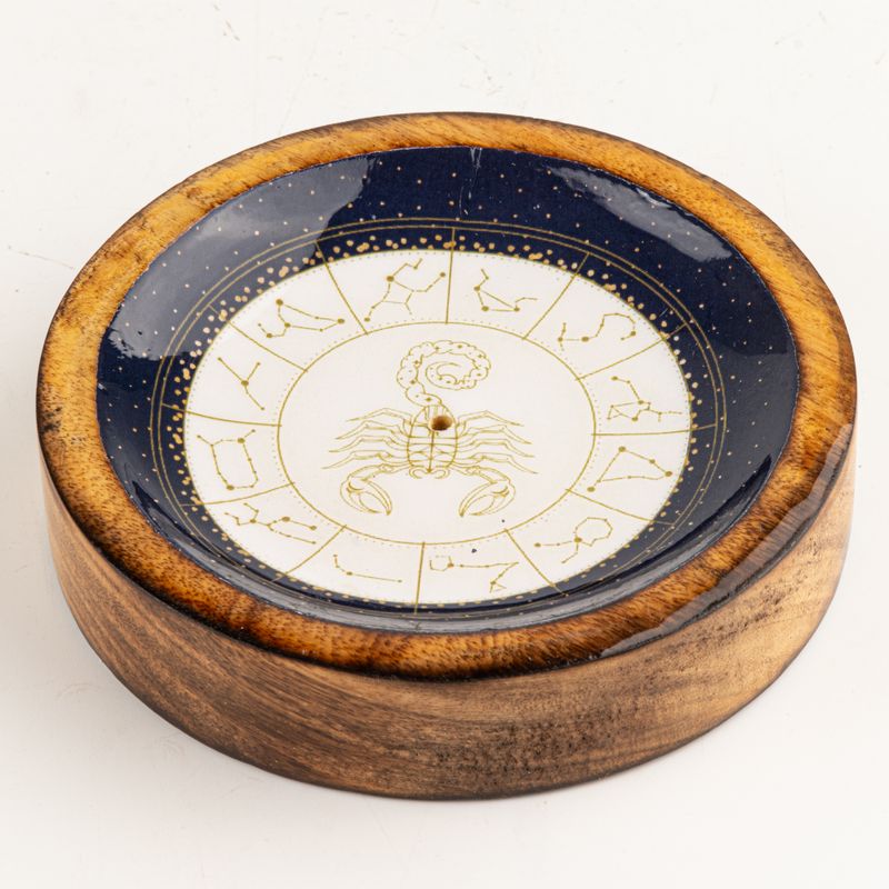 Mini cuenco y soporte para varitas de incienso Signo del Zodiaco - Escorpio