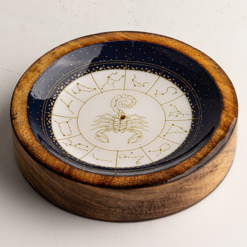 Mini cuenco y soporte para varitas de incienso Signo del Zodiaco - Escorpio