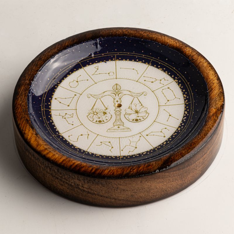 Mini cuenco y soporte para varitas de incienso Signo del Zodiaco - Libra