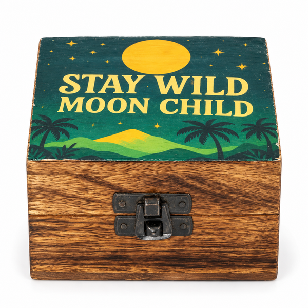 Caja de Madera Pequeña Esmaltada - Stay Wild Moon Child
