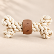 Juguetes P-AW - Mordedor de madera de café - Hueso con nudo