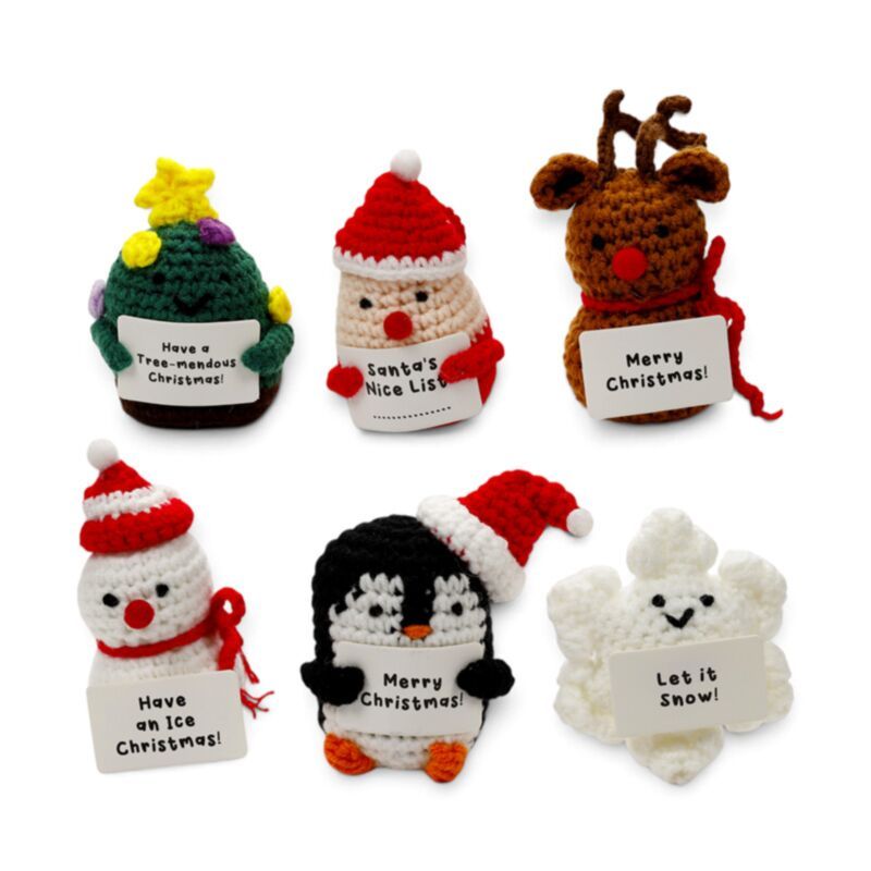 Surtido navideño de crochet de apoyo emocional positivo
