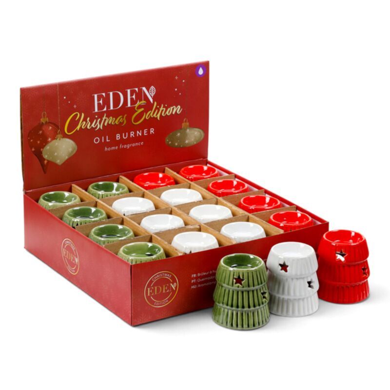 Quemador de aceite pequeño con diseño de árbol de Navidad abstracto Eden