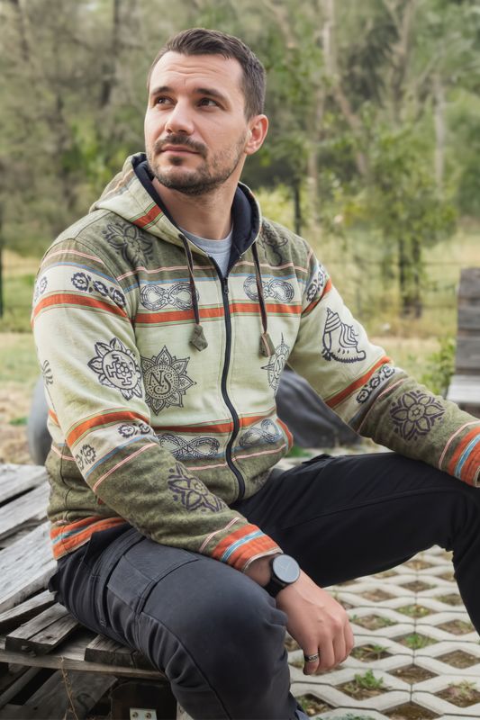 Mediana - Chaqueta Himalayan Soul Nomad Sari - Verde Mantra